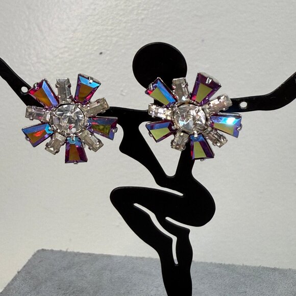 Stunning Vintage B David AB Red Rhinestone Full Parure Set Choker Bracelet Earri - Picture 13 of 16